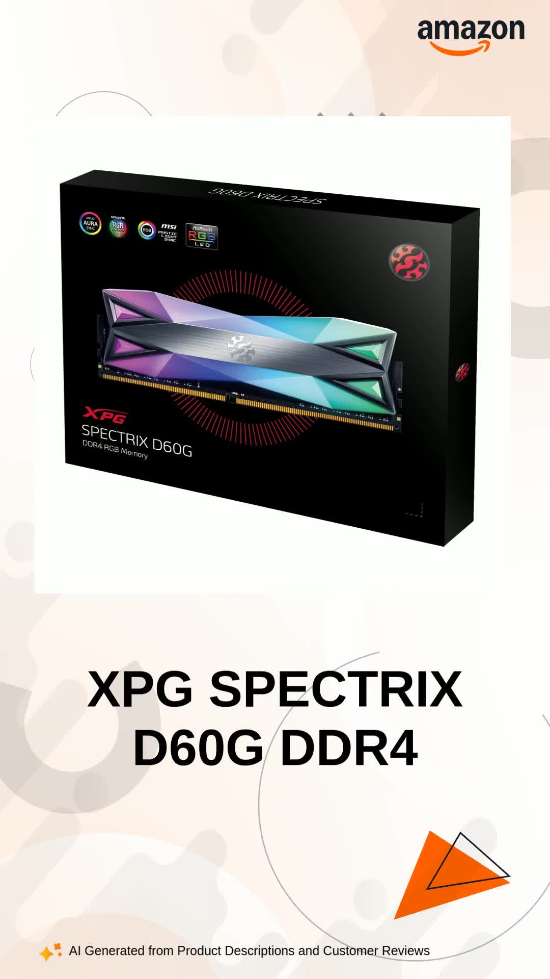 XPG ADATA SPECTRIX D60G DDR4 RGB Desktop Memory