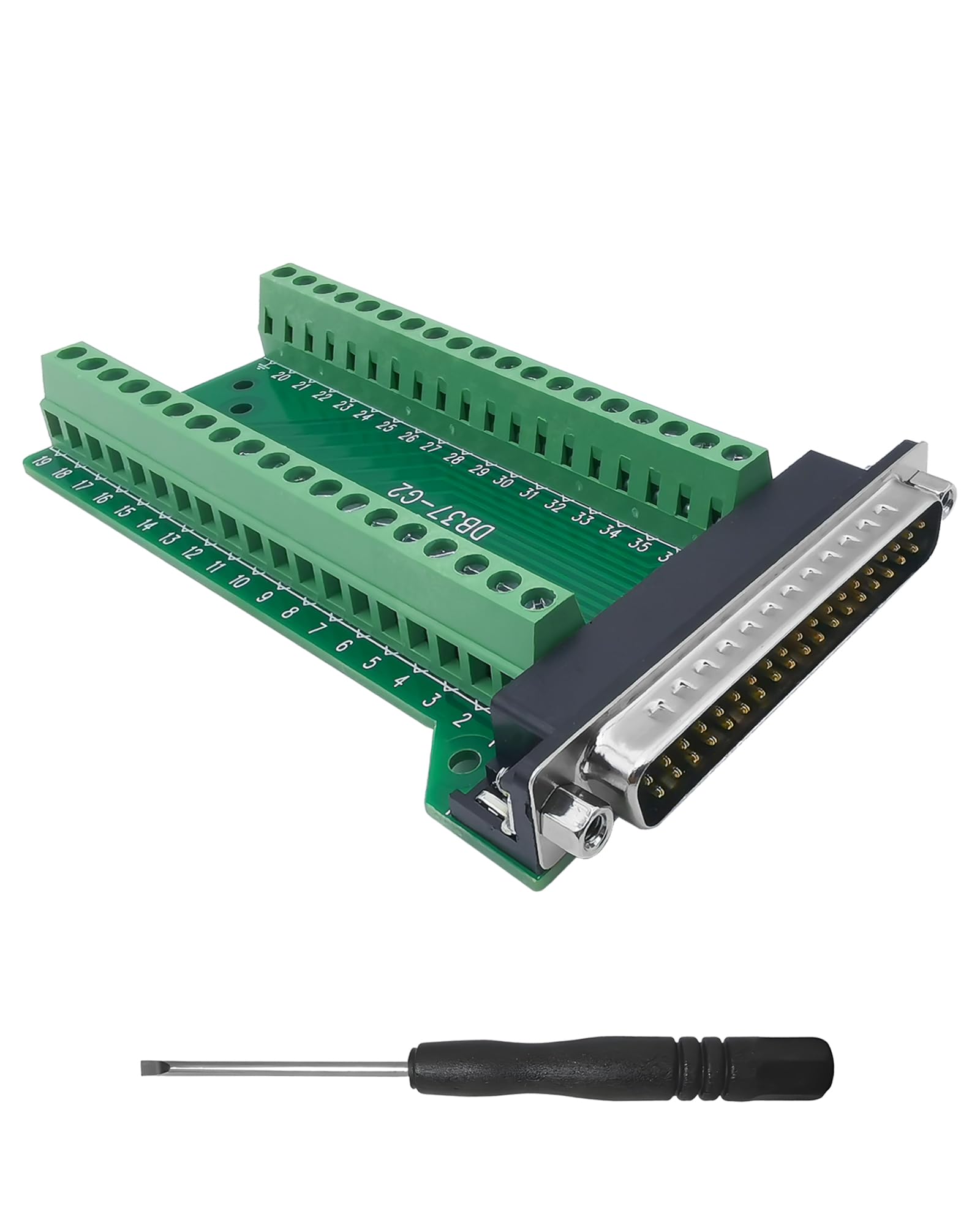 DB37 Terminal Adapter 37-polig Stecker Breakout Adapter D-SUB RS-232 Seriell Auf 37 Pin Lötfreies Klemmenblock Signalmodul