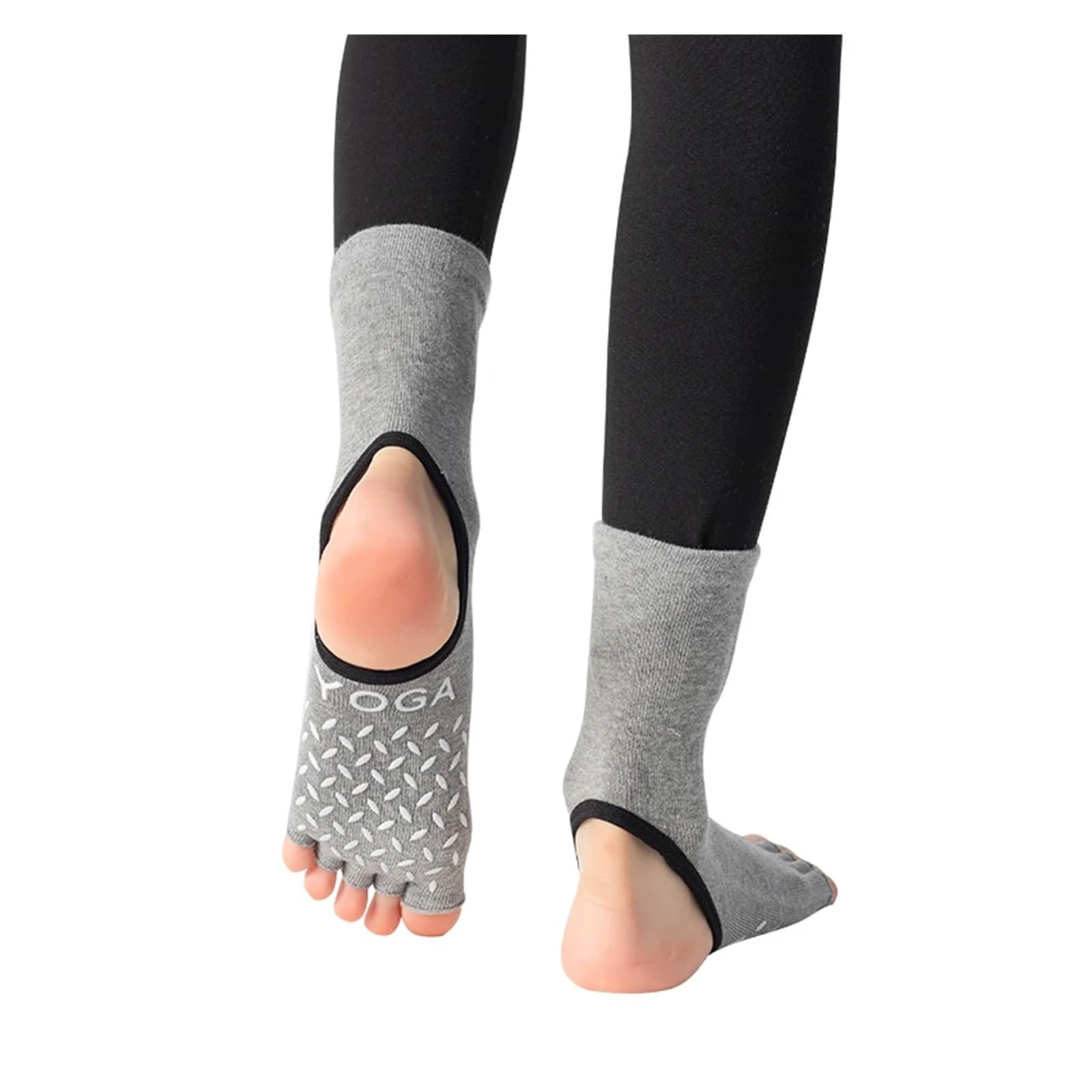 Pilates Socken Rutschfeste Zehenlose Pilates-Socken Mit Fünf Fingern, Baumwolle, Yoga-Socken For Frauen, Fitness, Sport, Tanz, Ballett, Knöchelsocken For Damen