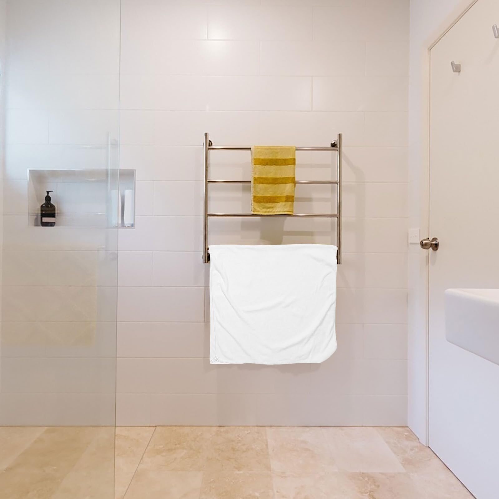 4 Sztuki Bawełnianych Ręczników Kąpielowych Do Łazienki Miękkie i Chłonne Różne Białe Do Prysznica Spa Hotelu i Użytku Domowego