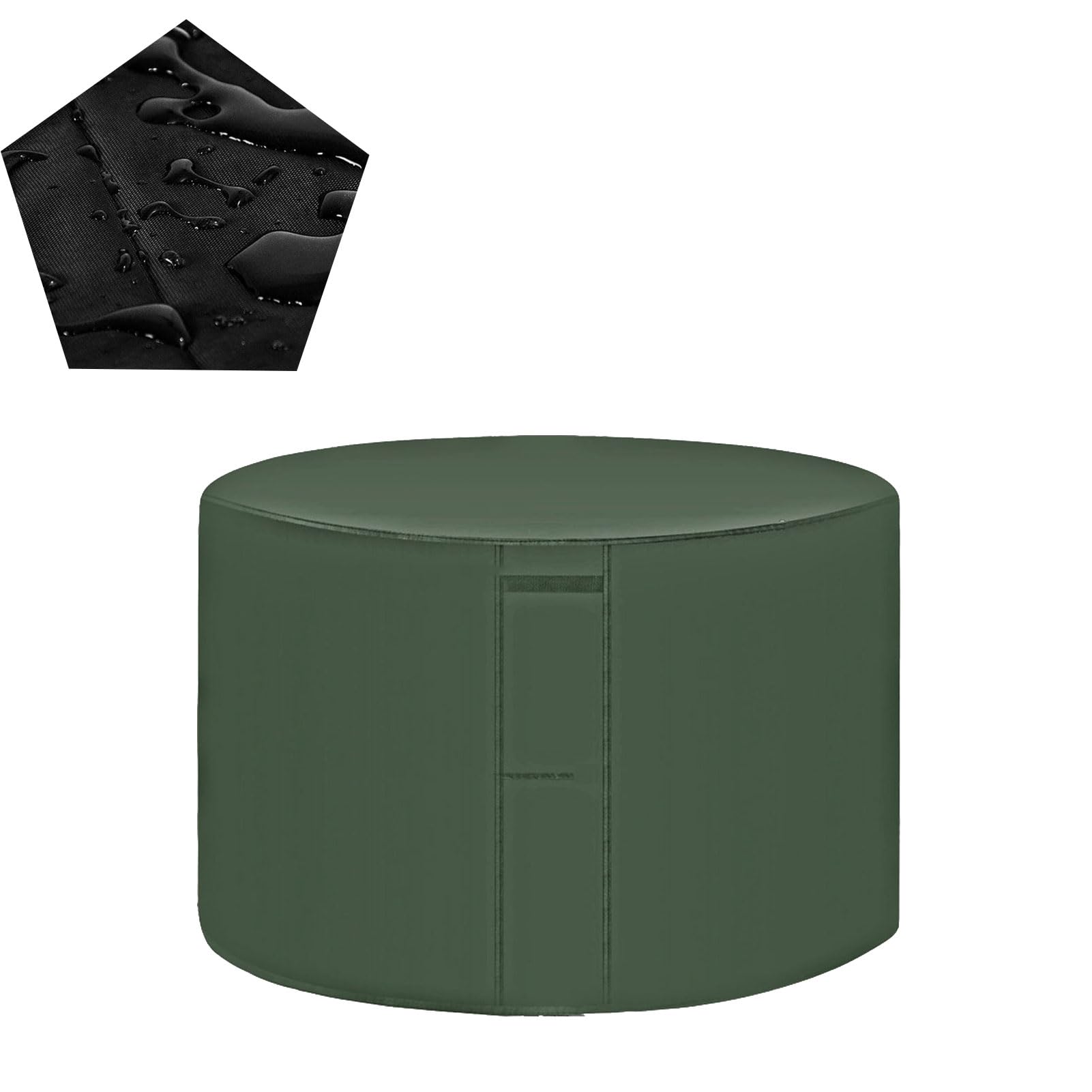 Copertura rotonda per mobili da giardino, 185 x 110 cm, impermeabile, 420 denari, protezione per tavolo da patio, con griglie di ventilazione, copertura resistente alle intemperie.
