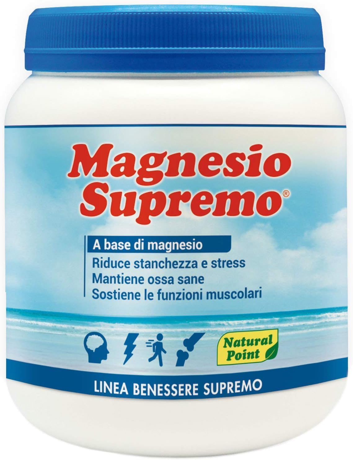 Natural Point Magnesio Supremo - Integratore Magnesio Solubile in Polvere - Contro Stanchezza e Affaticamento - Vegan, Senza Glutine (Conf. 300g Neutro)
