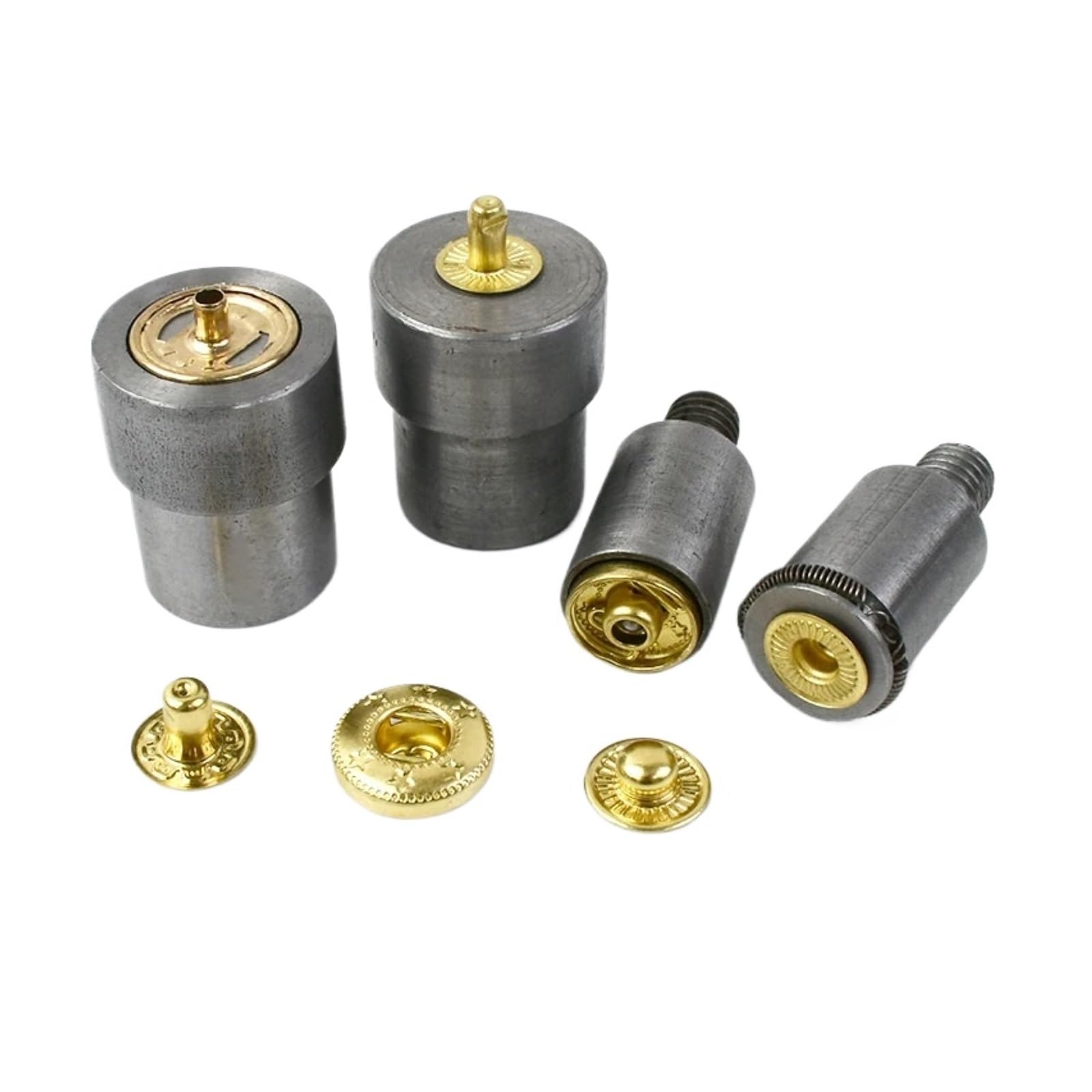 Snap Fasteners Botón Die Juego de moldes cierre a presión | Troqueles de botón de metal, suministros de costura DIY(655-10mm)