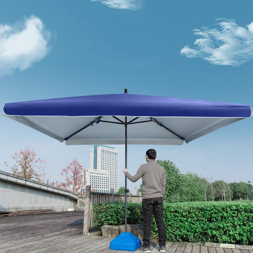CYY Ombrellone da Giardino,Ombrellone da Spiaggia Rettangolare con 4 Stecche Robuste,9.3 Piedi Ombrellone da Esterno con Telaio in Acciaio per Cortile Tavolo Mercato,Impermeabile e Anti UV