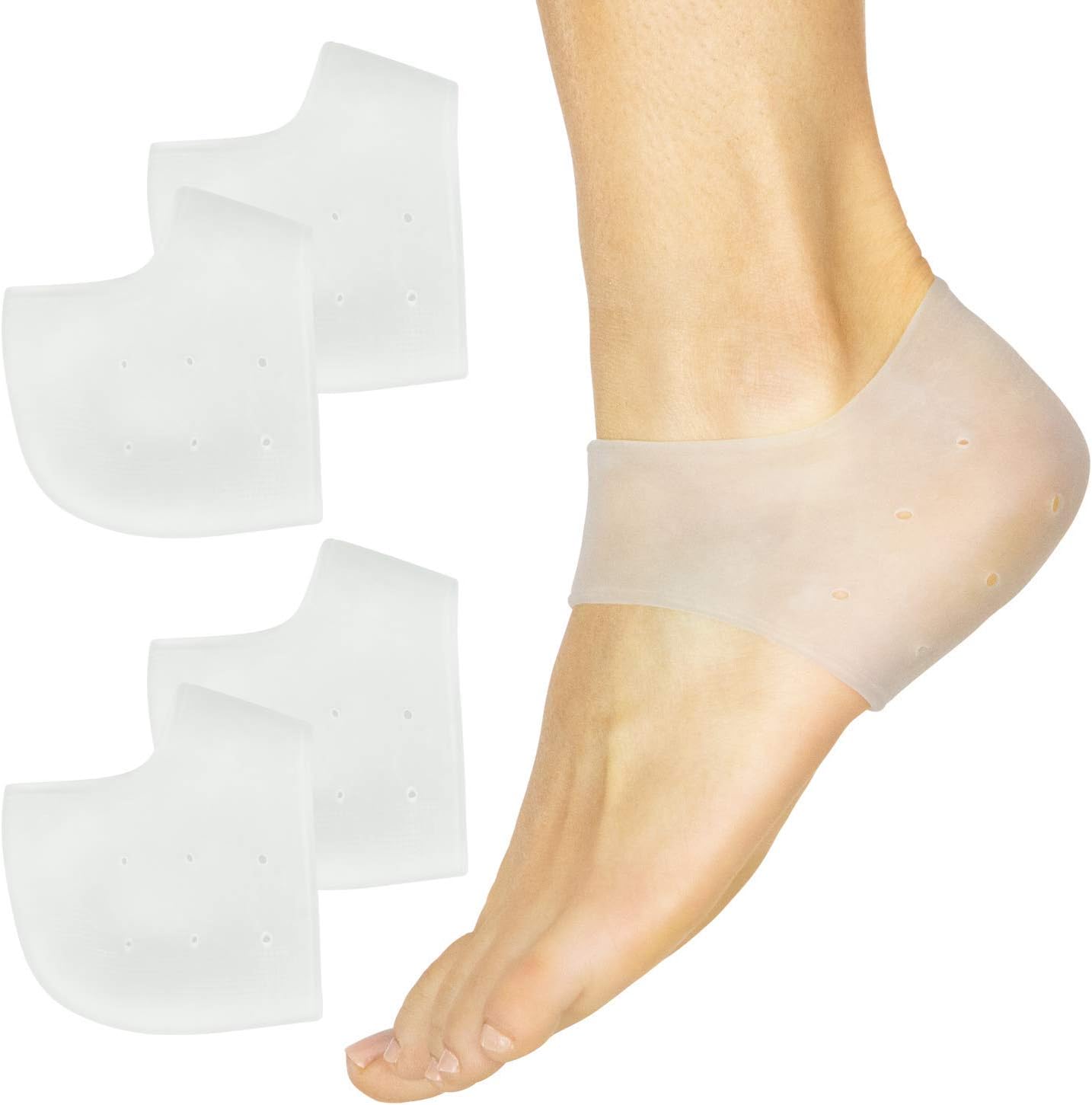 ViveSole Silicone Heel Protectors (2 Pairs) – Gel Guard for Women and Men Moisturizing Relief Blister, Cracked Foot, Plantar Fasciitis, Spurs Soft Cushion Support Protective Insert Sleeve ViveSole Silicone Heel Protectors (2 Pairs) – Gel Guard for Women and Men Moisturizing Relief Blister, Cracked Foot, Plantar Fasciitis, Spurs Soft Cushion Support Protective Insert Sleeve