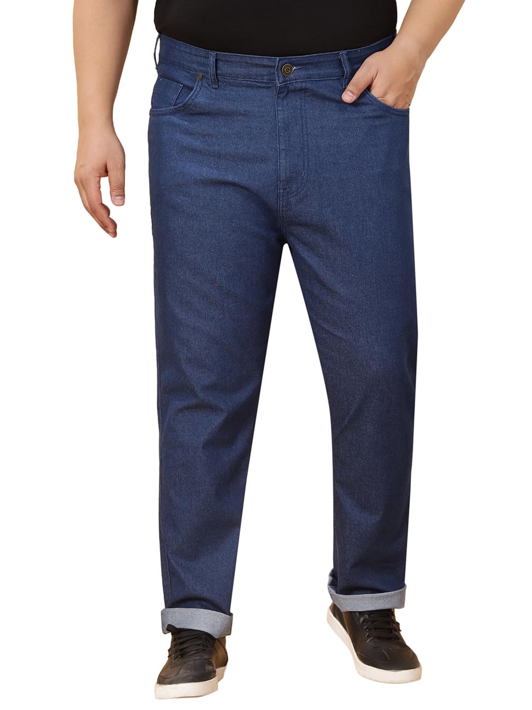 john pride Plus Size Men Regular Fit Stretchable Clean Look Blue Jeans(JPJ12060J_Blue)-picture-28