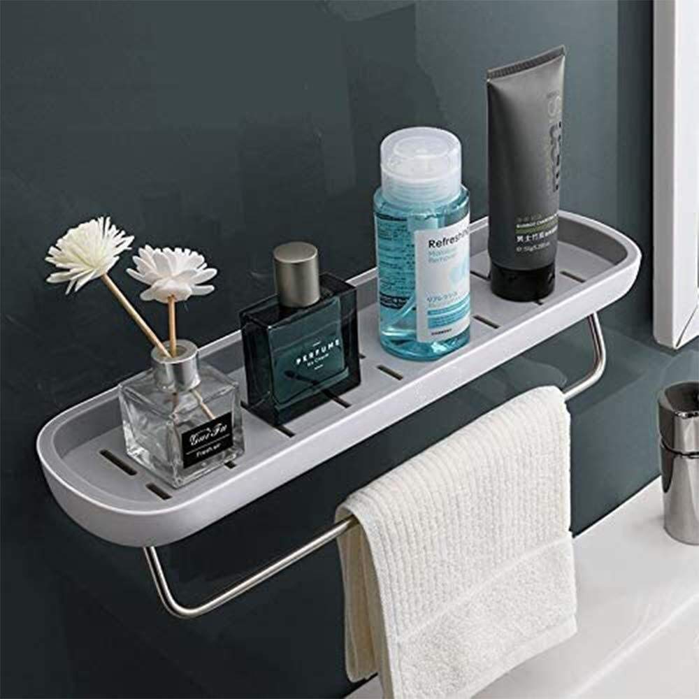 Multi-Purpose Bathroom Organiser Shelf for Kitchen Toilet Shower Caddy with Detachable Towel Bar Wall Mounted 4 Color 4