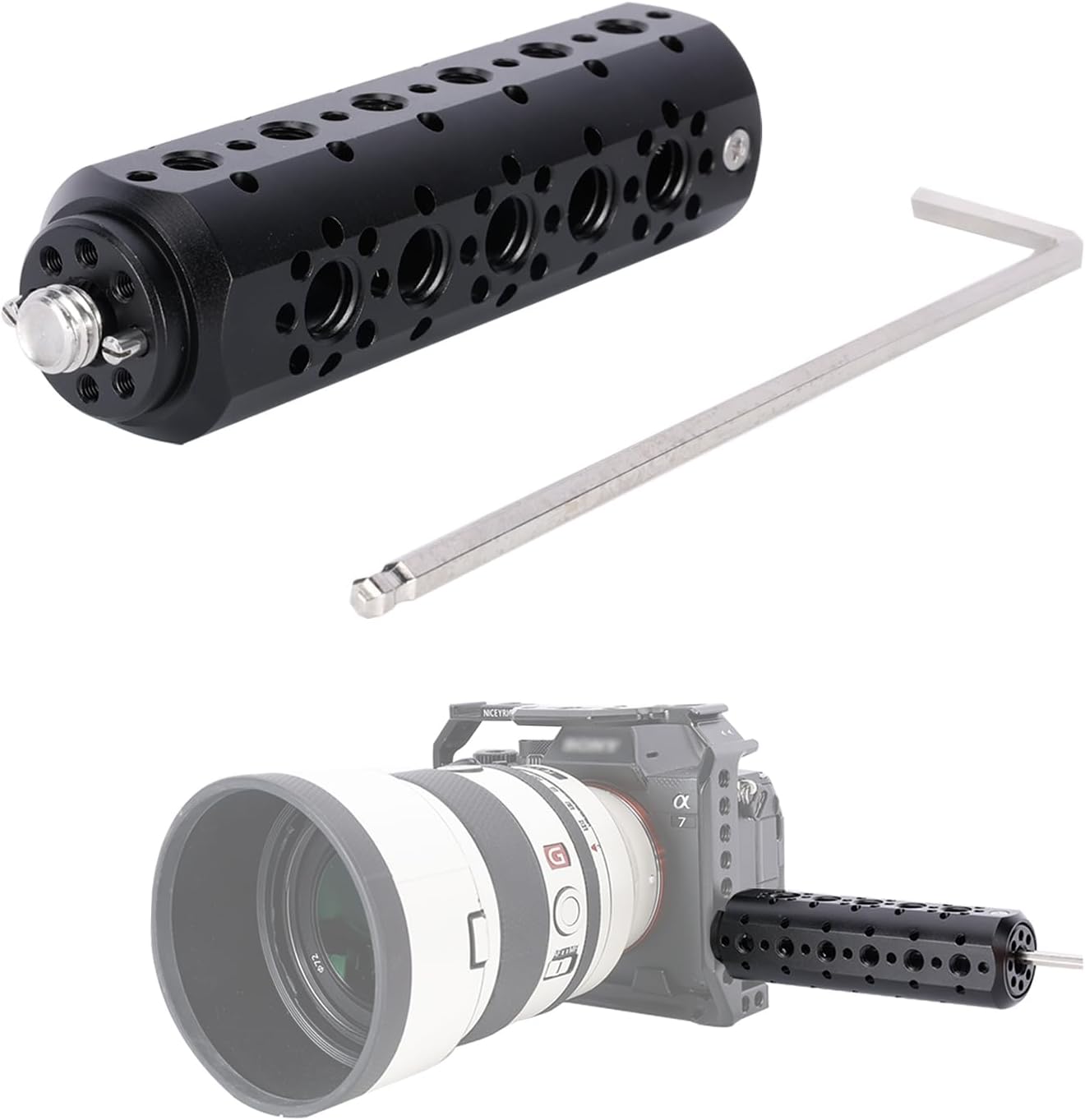NICEYRIG Cheese Mounting Plate Camera Accessory Extension Handle Grip for ARRI Mount, Steady Video Support Stabilizer Camera Handgrip for DIY Accessories - 600