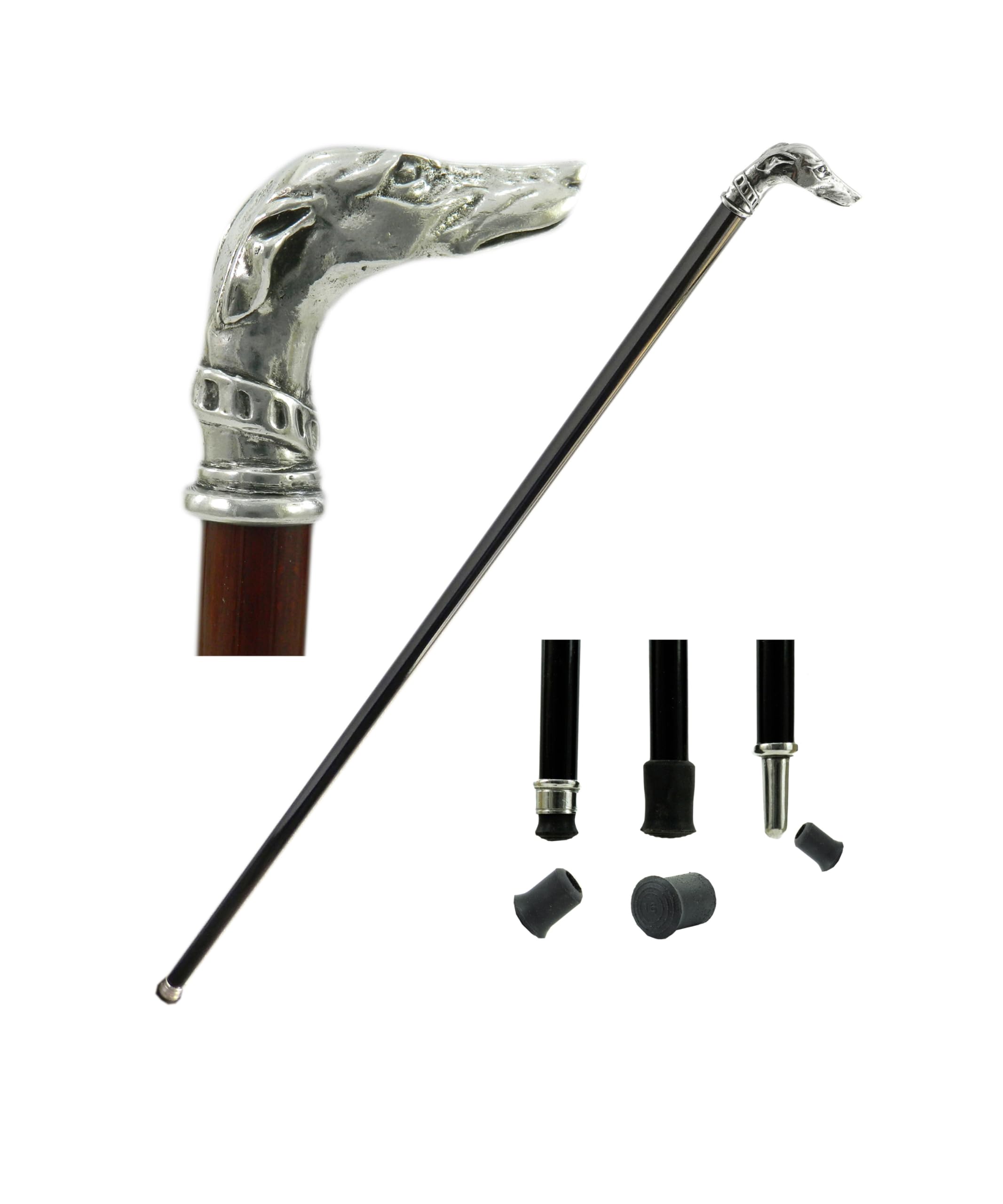 Cavagnini Bastón de Paseo para Hombre Elegante en Madera con empuñadura en Metal Macizo sólido y Robusto Made in Italy