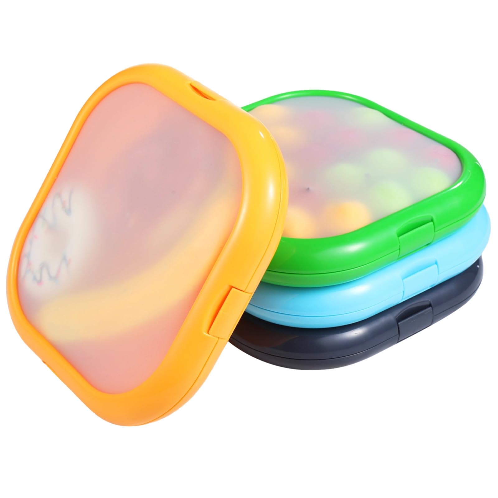 Quattro colori, scatole Bento a prova di perdite, scatole elastiche riutilizzabili per frutta, verdura, pasti leggeri, risparmiatori di alimenti non profumati, contenitori per frutta in silicone