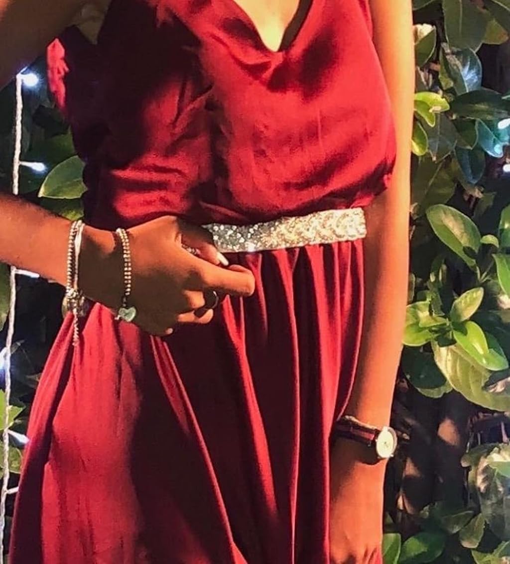 DUOBAO Wedding Belt Rhinestone Applique Crystal Rhinestone Trim 1 Yard Wedding Dress Belt Girls Beaded Sash Belt - Image 2