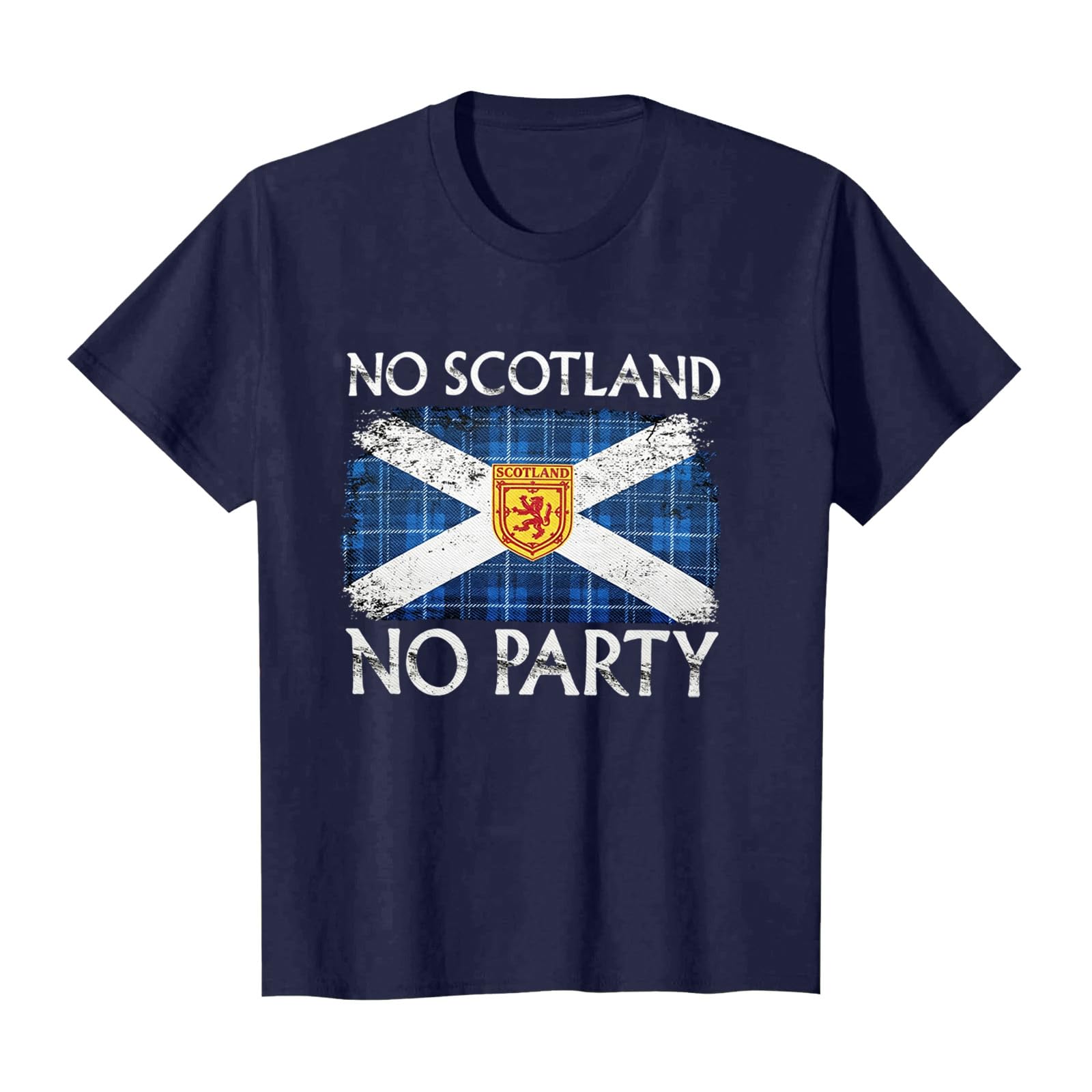Scotland Football T Shirt Unisex Scottish Flag Short Sleeve Crew Neck Funny – Men Women Football Fans (B-Navy, M) — image 1