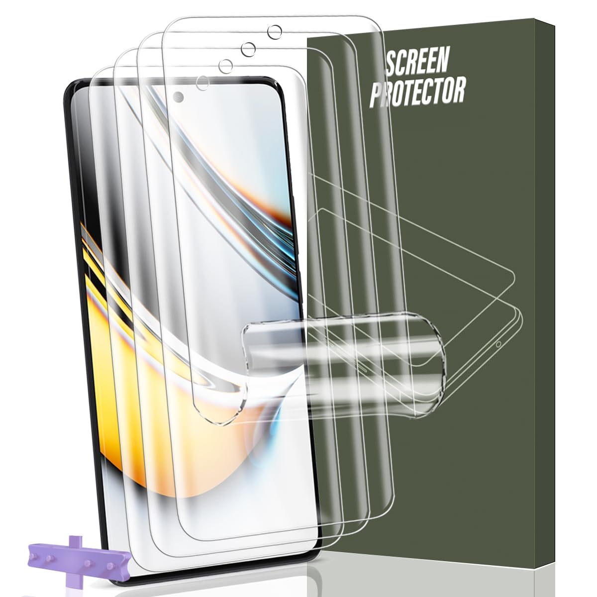 Gelaasso 4 Piezas Protector de Pantalla para Realme 11 Pro/Pro+. Película de TPU Flexible [No es de cristal], HD Transparente para Realme 11 Pro/Pro+ Película Protectora