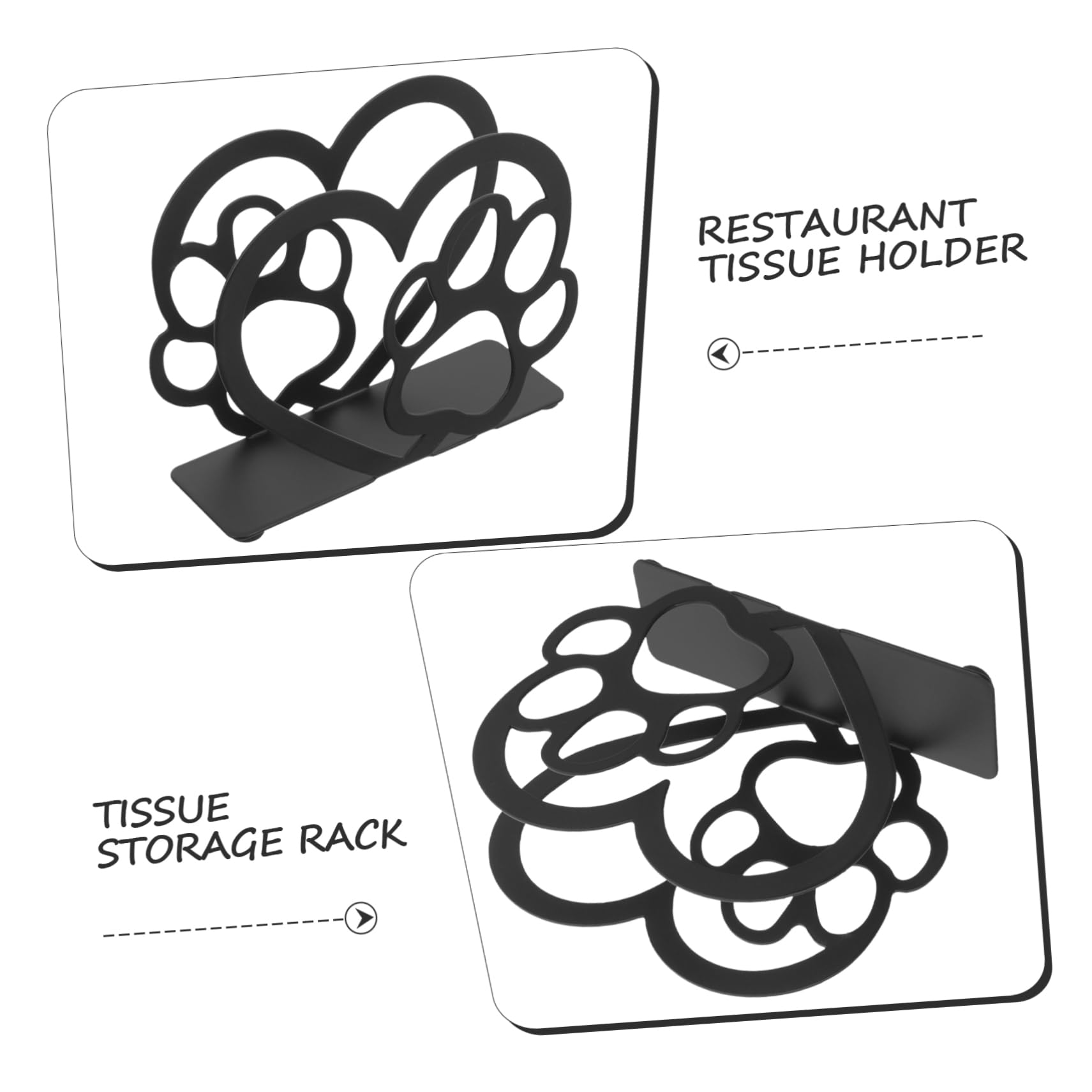 STOBOK 4 Stück Vertikaler Taschentuchhalter Tisch Arbeitsplatte Papierhandtuchhalter Modern Rustikal Dekorativ Serviettenhalter Serviettenspender Eisen Black