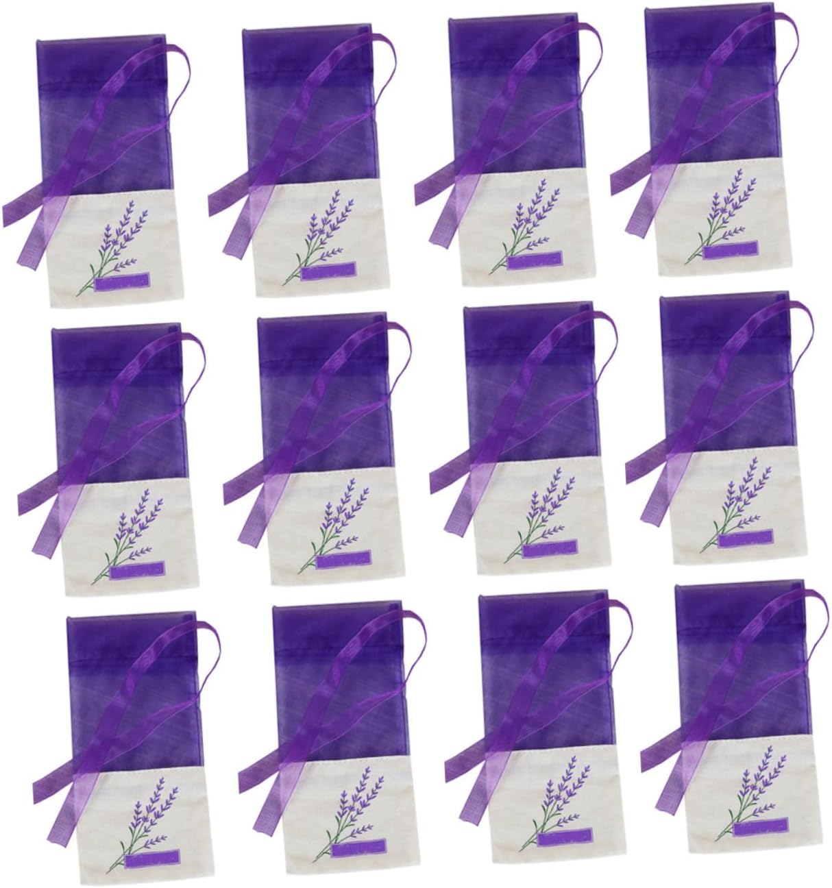 Lavender Sachet Bags 15pcs Deep Purple Cotton Portable Fragrance Bags for Closet and Drawer Freshener Home Scented Sachets with Dried Lavender Filling