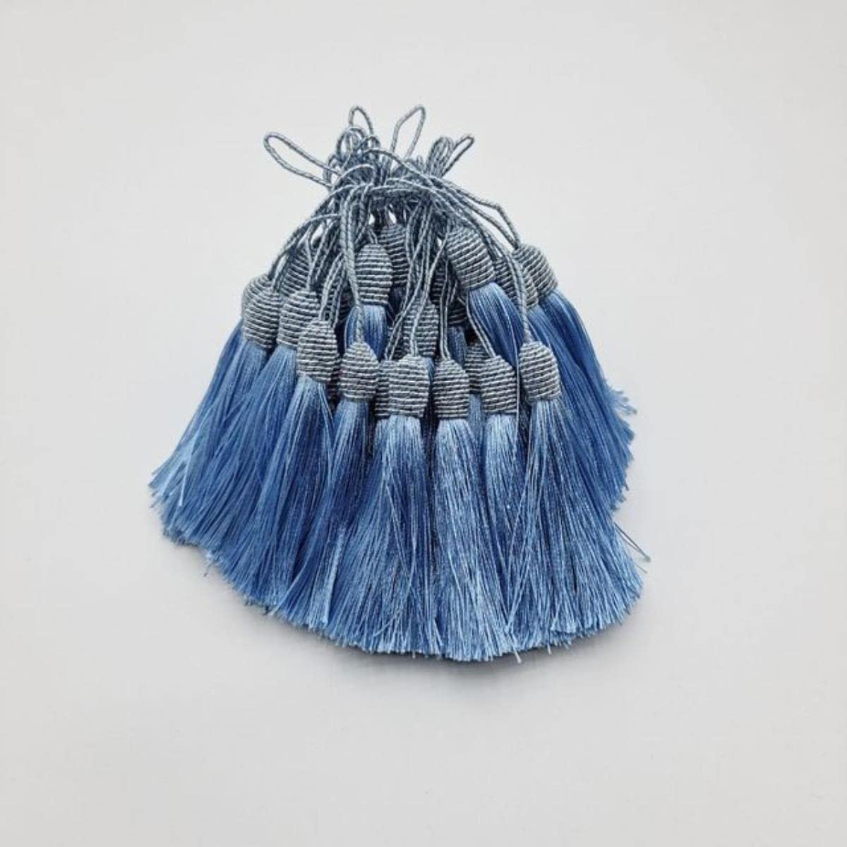 2-100 sztuk/partia 15cm wiszące liny jedwabne frędzle Fringe szycia pomponem wykończenia kluczowe frędzle dla majsterkowiczów upiększyć akcesoria do zasłon-50 sztuk, Sapphire 11 (błękitny 10 50 sztu