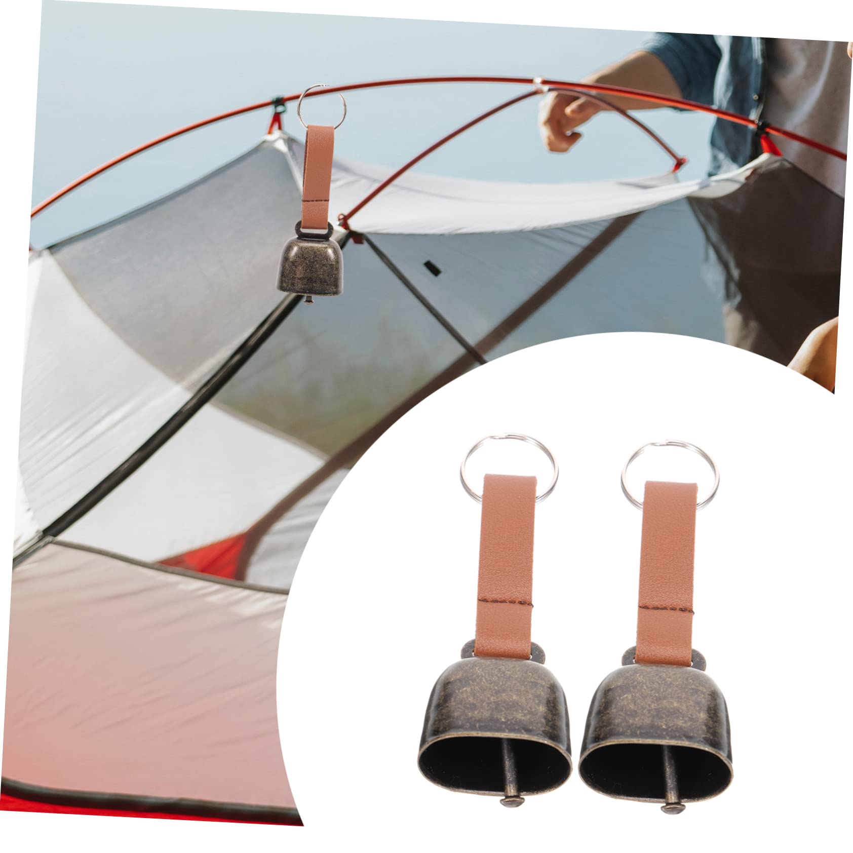 Balacoo 2Pcs Bear Bells for Hiking Lost Warning Bell Pendant Durable Outdoor Decor for Camping Hiking and Climbing Gentle Sound for Bear Deterrence Elegant Design