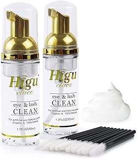 Lash Cleanser for Extensions 50ml (2 bottles) Lash Shampoo Eyelash Extension Wash Shampoo Gentle Deep Cleansing and No Irritating No Burning Eyelash Shampoo for Lash Extensions for Sensitive Eyes