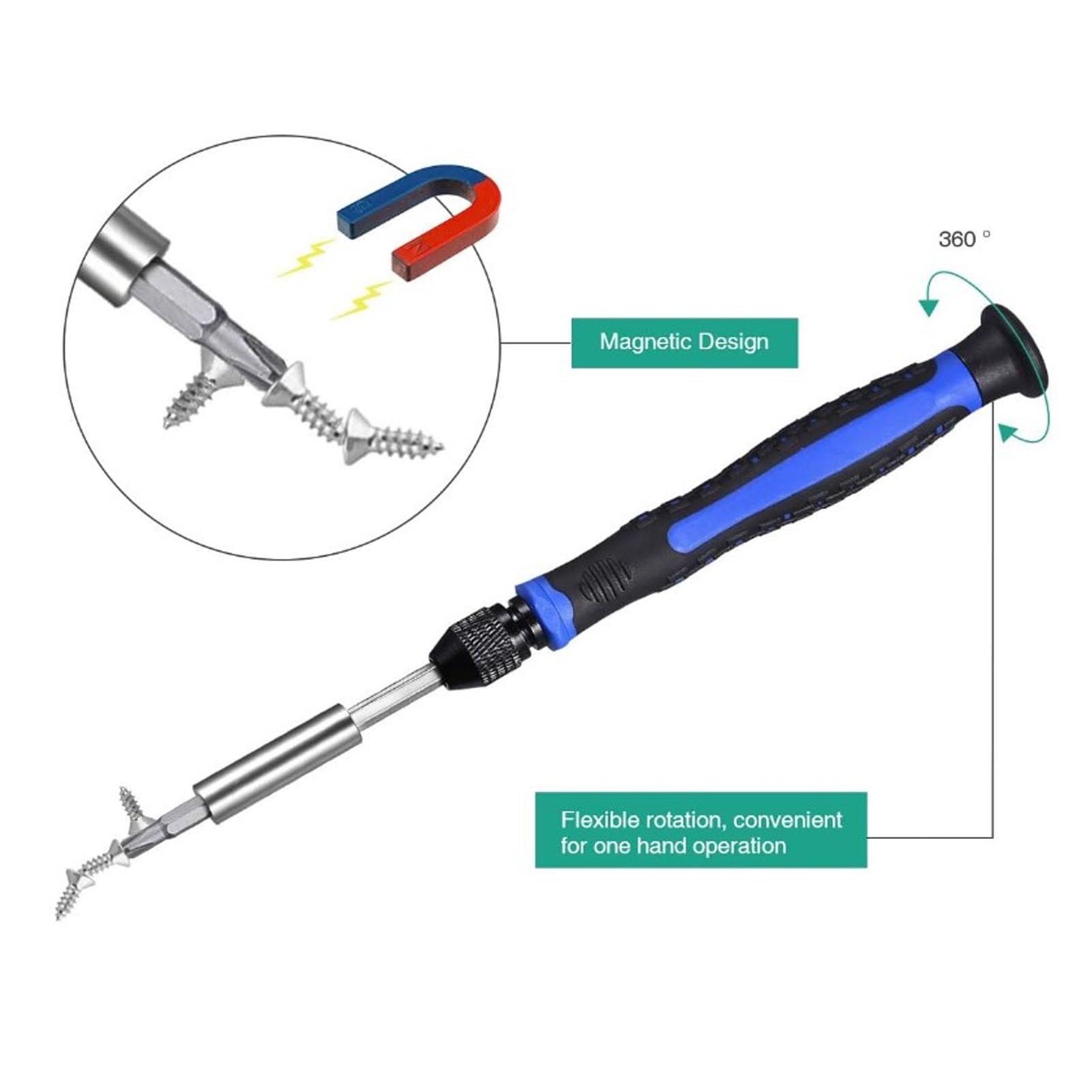 Mini Screwdriver Set, 126 in 1 Magnetic Precision Repair Tool Kit for Electronics, Computer, Mobile Phone, Watch, with Multiple Heads