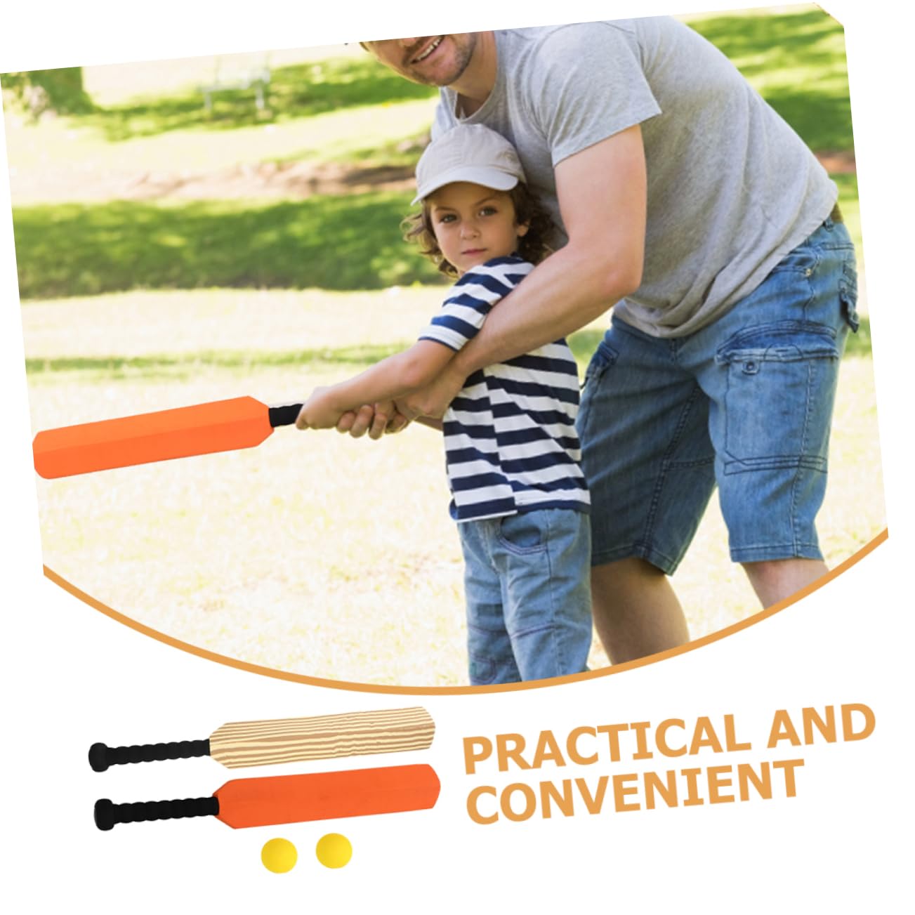 Toyvian Batte de Baseball en Plastique EVA 4Pcs Équipement d'Entraînement Sport Familial