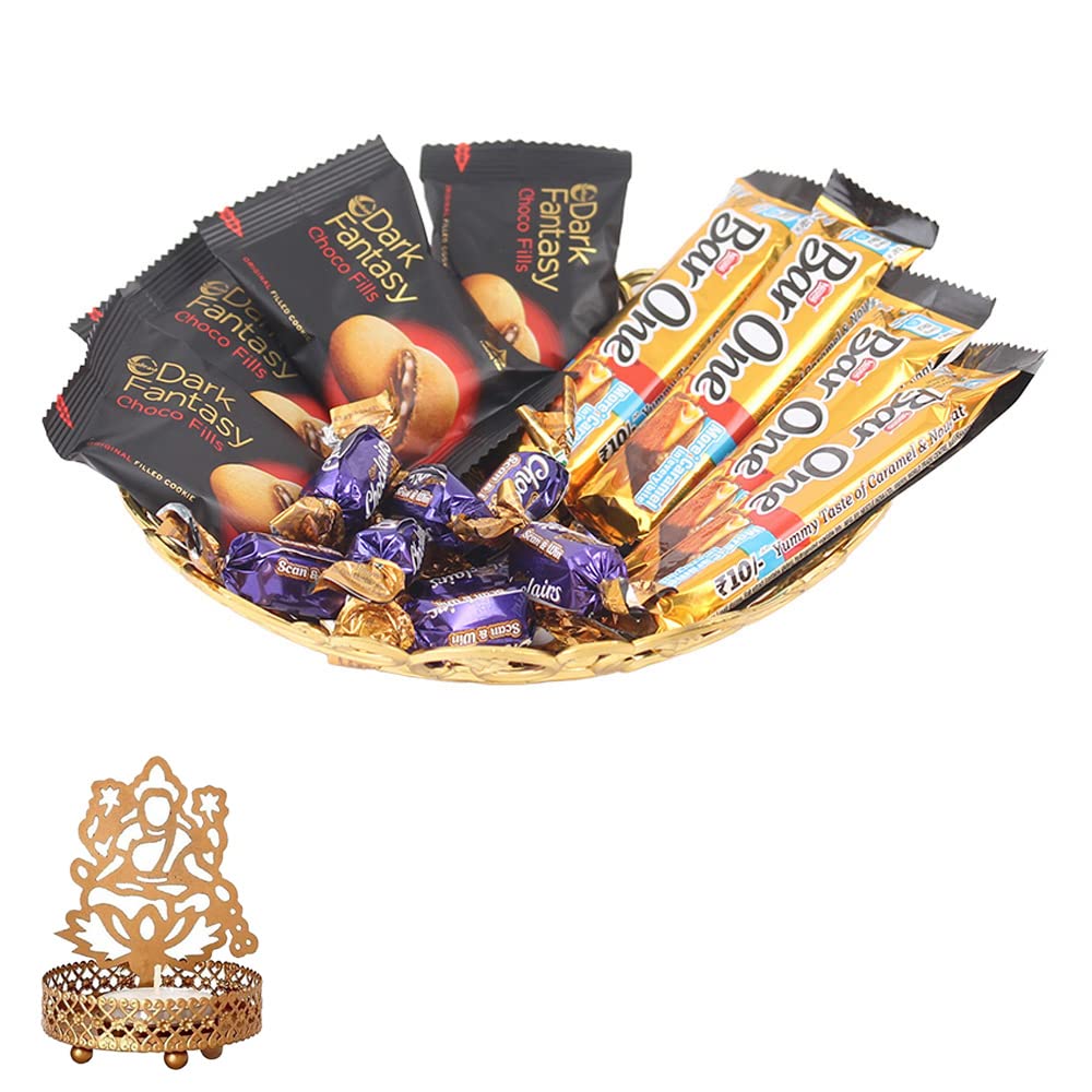 SFU E Com Barone Chocolate Gift| Premium Diwali Chocolate Gift | laxmi ji Shadow Candle Holder with Chocolate Hamper | Chocolate Gift Hamper | 1075