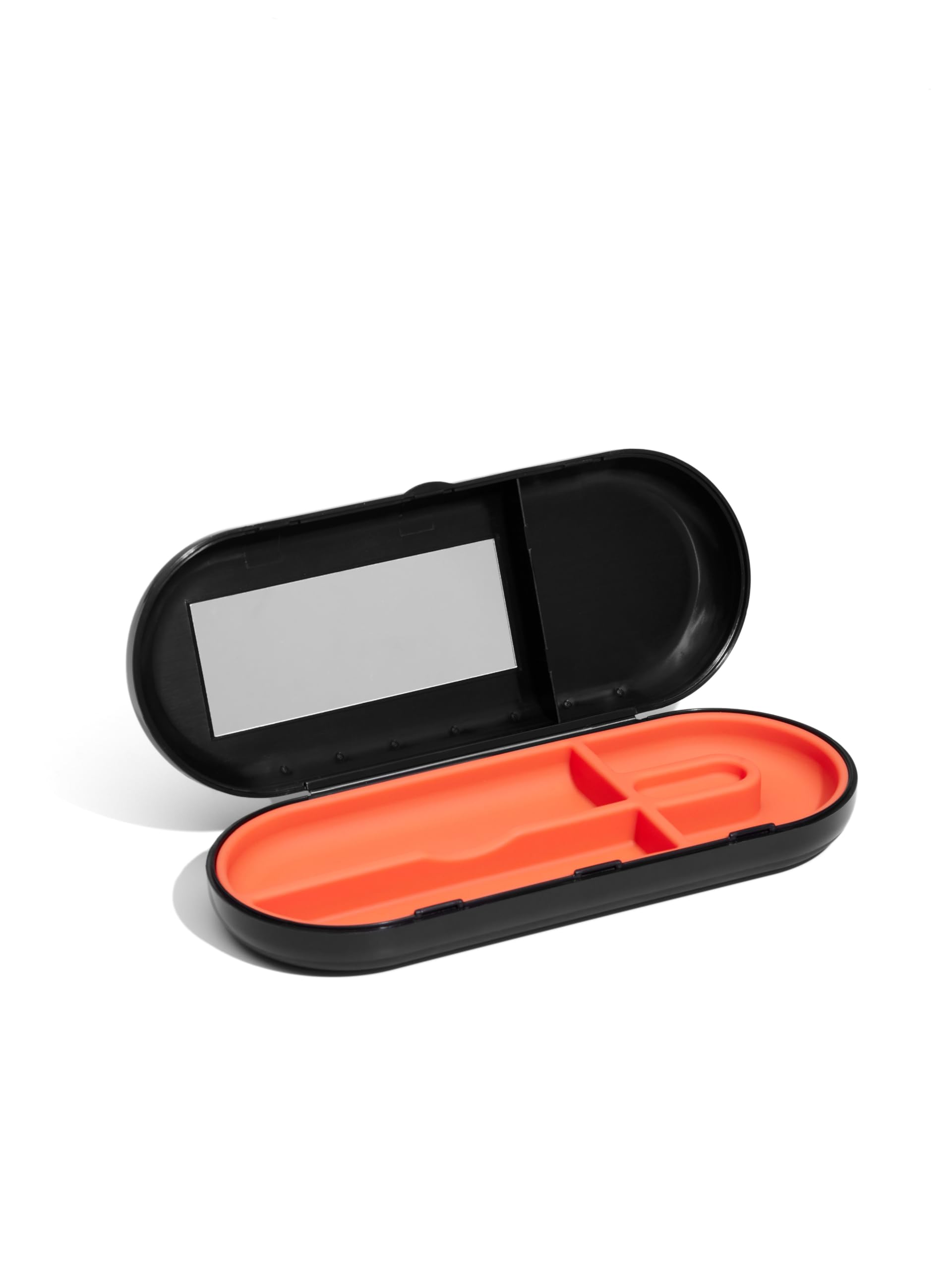 SmileKontainer Slimline Retainer Case: Compact Dental Travel Case for Aligners, Toothbrush and Accessories - Built-in Mirror for Easy Insertion Anywhere - Compatible with All Clear Aligners