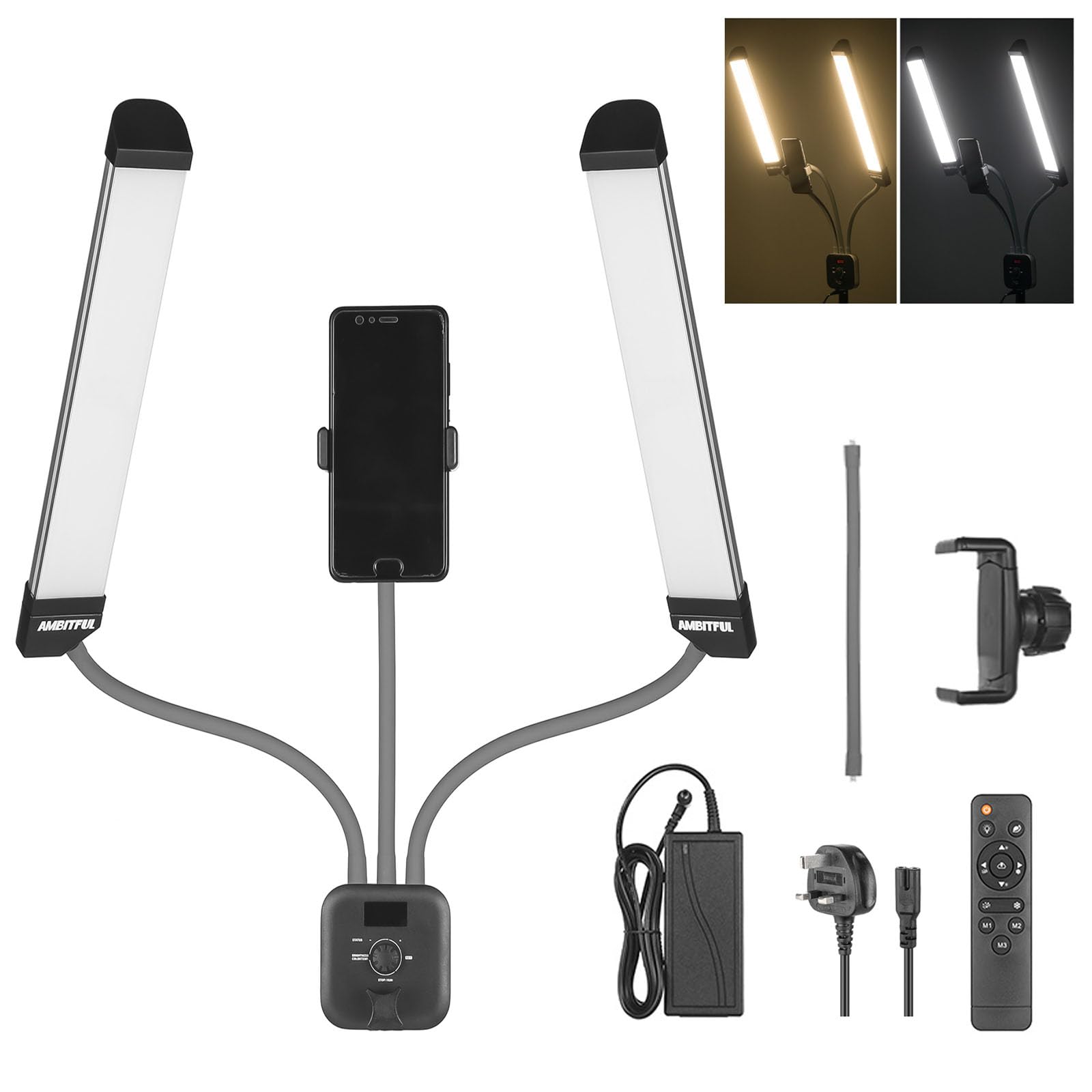 Esthetician Light AMBITFUL AL-20 with Phone Holder Double Arms Beauty