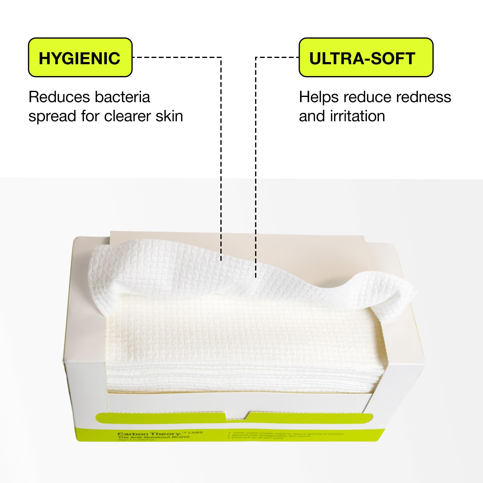 Carbon Theory Extra Large Face Cleansing Towels, Single Use Cotton - Image 3
