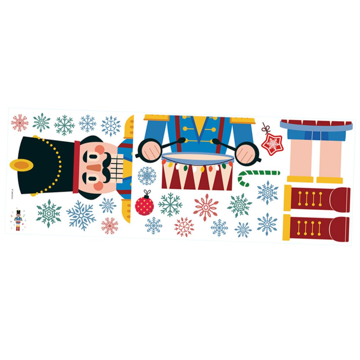 Autocollants de fenêtre de Noël Casse-Noisette sans colle pour vitres clean