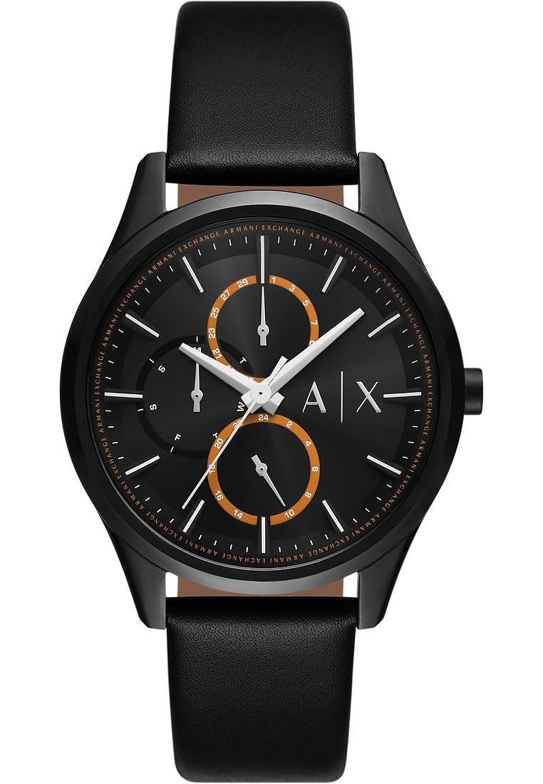 Armani Exchange Orologio da uomo, Movimento multifunzionale al quarzo e cassa da 42 mm con cinturino in pelle