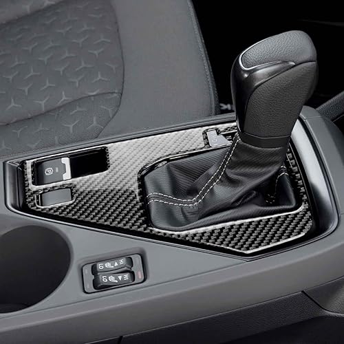 Miniatura 4 de AIRSPEED Para Subaru Crosstrek 2024 Cubierta del panel de cambio de marchas Consola central Interior de fibra de carbono suave, Negro