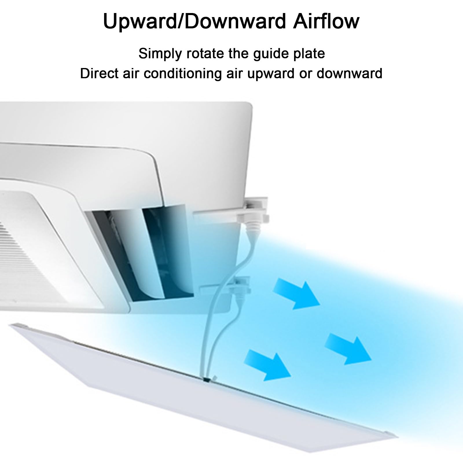 Desviador de aire acondicionado, deflector de ventilación para CA central, mejora la circulación de refrigeración y calefacción, evita la anticondensación con 4 piezas para un flujo de aire eficiente