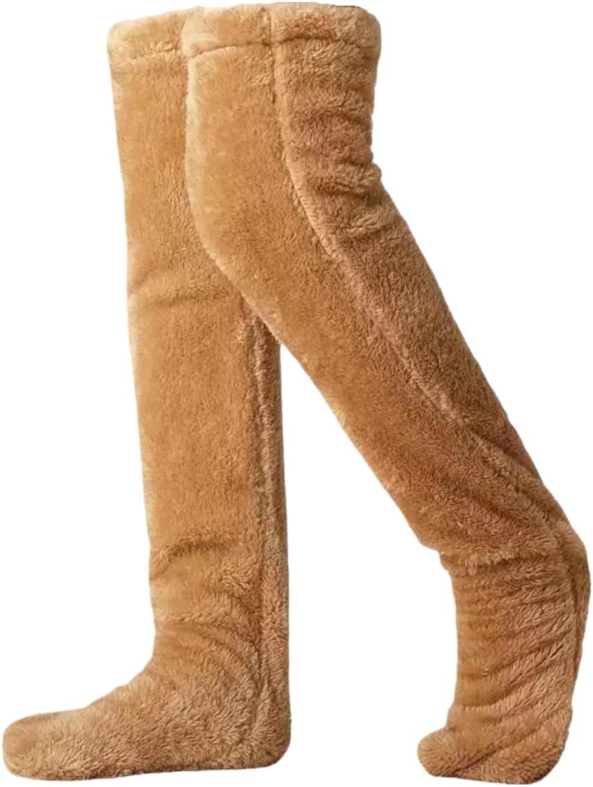 Over Knee Fuzzy Socks high Plush Stockings Fuzzy Long Leg Warmers Winter Home Fluffy Sleeping Socks