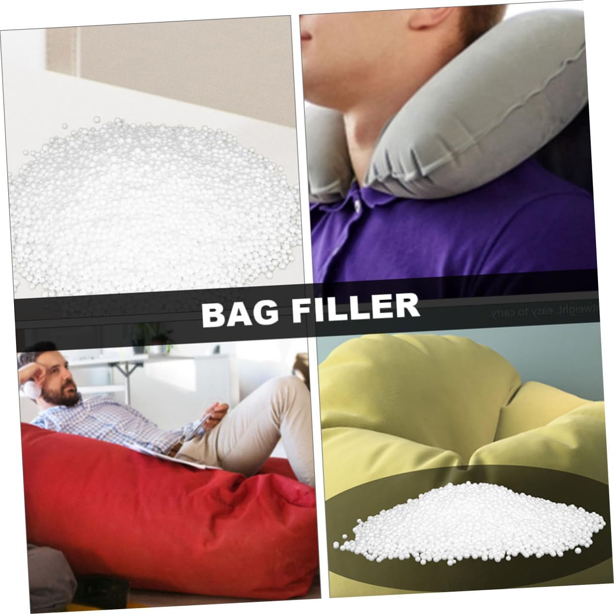 MAGICLULU Bean Bag Filling Foam Refill Beads for Home Use White
