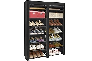 ERONE Double-Row Dust-Free Portable Shoe Organizer with Nonwoven Fabric Covers