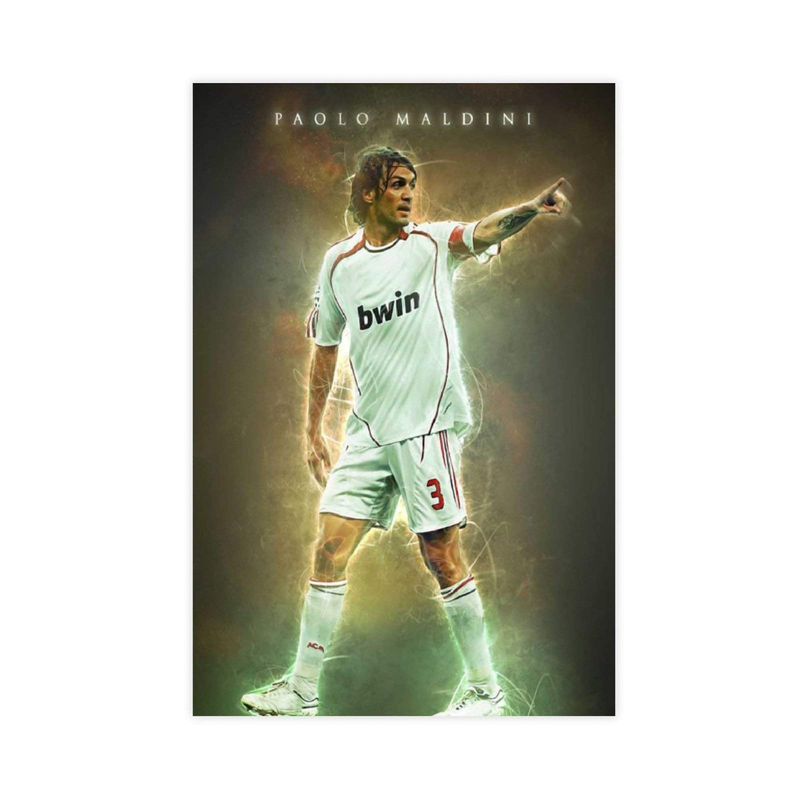 YINGXI Paolo Maldini Poster Football Soccer 1 Canvas Wall Art Decor Print Picture Paintings for Living Room Bedroom Decoration Unframe:24×36inch(60×90cm)