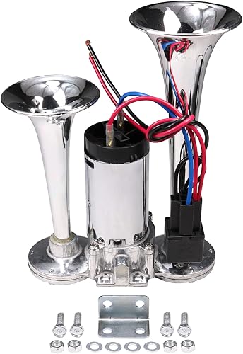 JDMSPEED Kit de bocinas de coche con compresor de repuesto para camión, barco, tren, altavoz, coche, camión, barco, tren, altavoz, coche, furgoneta,