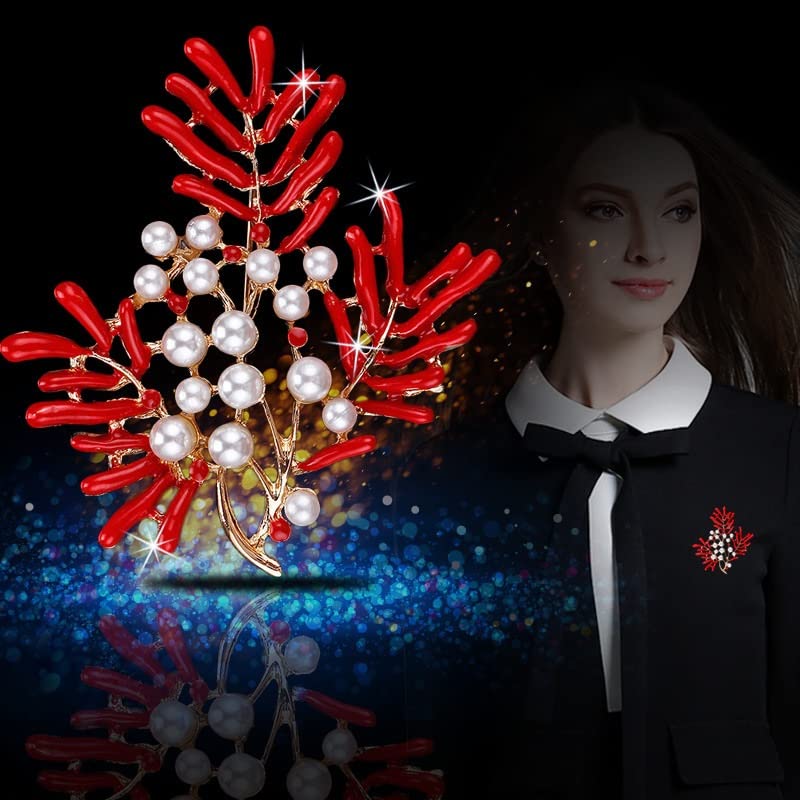 Broche en perles de corail pour sublimer vos vêtements