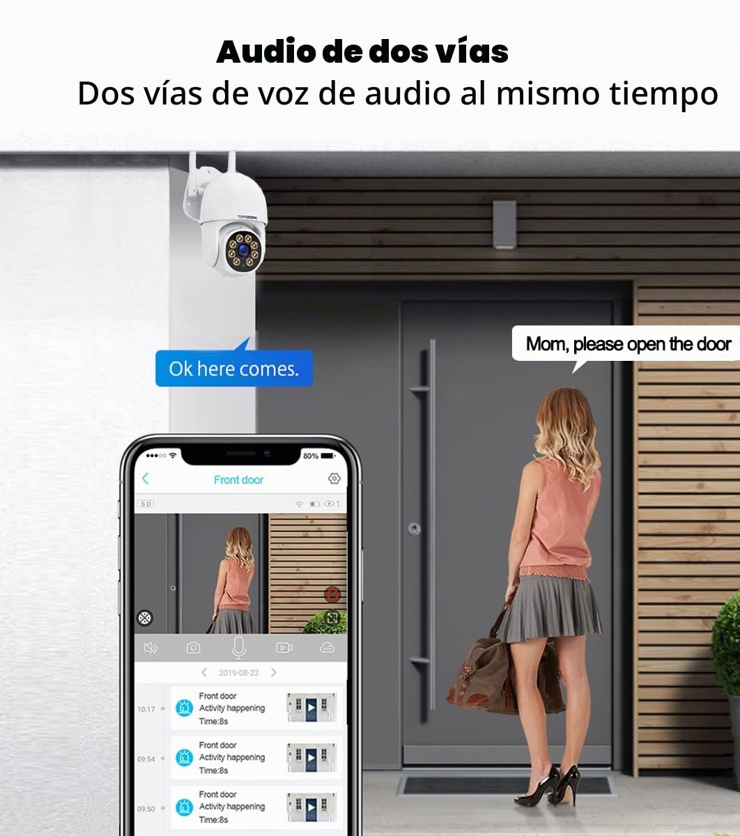 S50B 1080P Cámara de Vigilancia WiFi Exterior Pan Tilt | 360° Visión, Detección Humana, Seguimiento Automático, Visión Nocturna Color e IR, Audio Bidireccional, IP66, RTSP