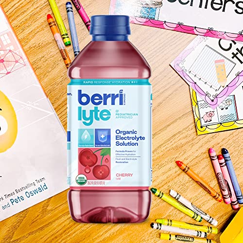 Berri Lyte Plant Based Organic Electrolyte Solution – Pediatric Rehydration Drink – Low Sugar Cherry Flavor, 1 L, 2 Ct #TOP7