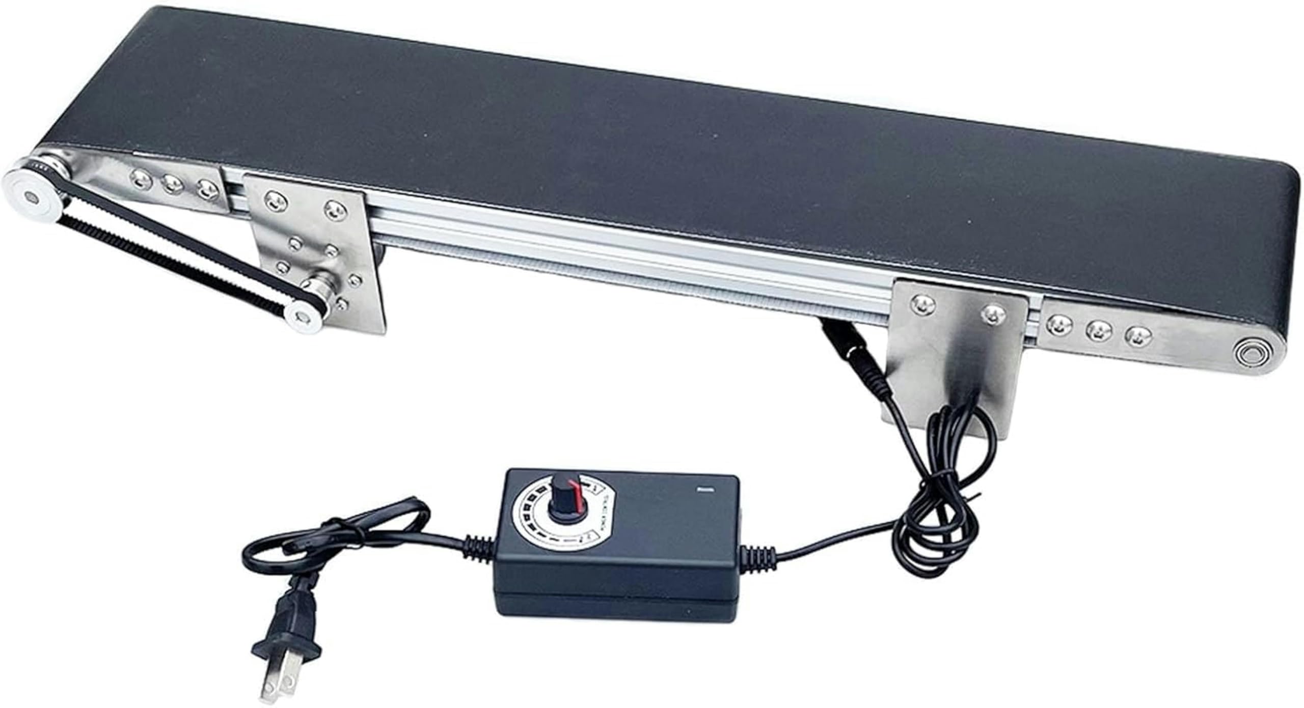 Cinta transportadora de metal negra de 10 x 50 cm para laboratorios de física