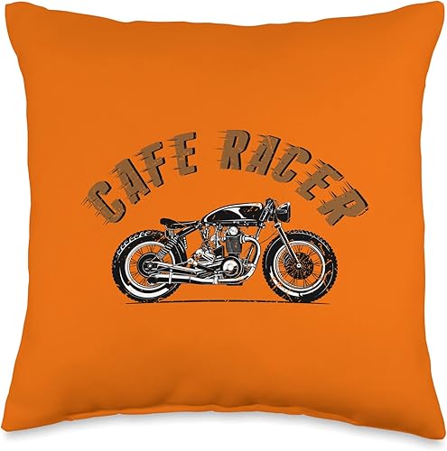American Cafe Racer Motorcycle Apparel and Merch Cafe Racer Biker Men Women Adult Teens Boys Girls Kids Youth Throw Pillow, 16x16, Multicolor