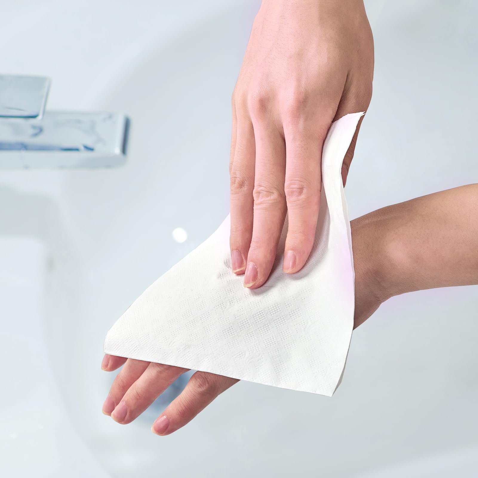 JollyPack 1000 Count White Paper Napkins - 1-Ply 6.5 x 6.5 Folded Bulk Disposable Beverage Cocktail Napkins, Dinner Paper for Restaurants, Bars and Parties - 13 x 13 Unfolded