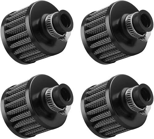 ESUPPORT 0.157 x 0.472 in Mini negro universal coche motor cono frío limpio filtro de entrada de aire Turbo respiradero