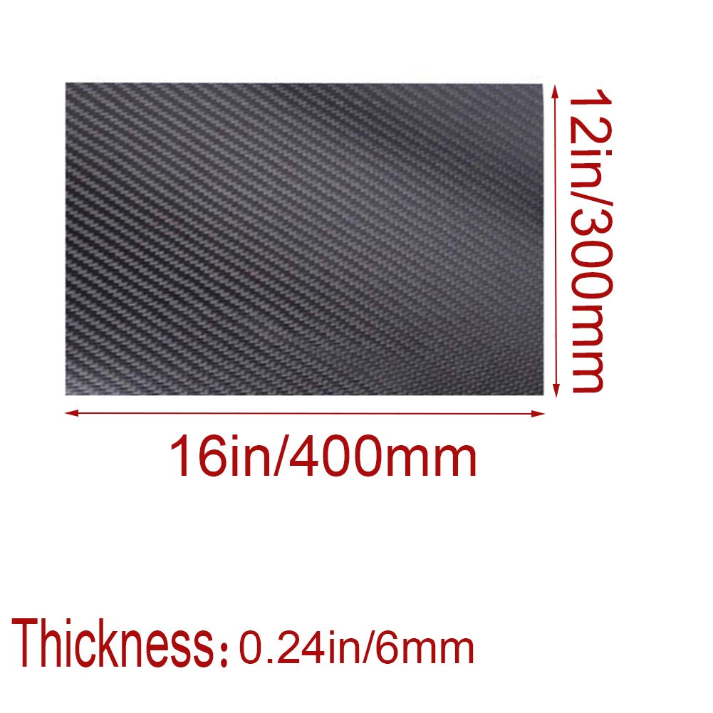 Karbon, Kohlefaserplatten, Platte, 3K-Platte, starres Laminat, Multicopter, Twill, matt, 400 mm x 300 mm(Thickness6mm)