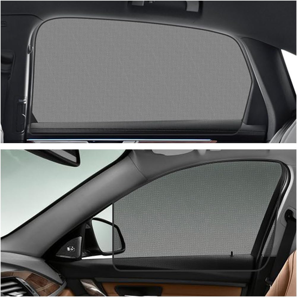 Auto Tendine Parasole per Finestrino Laterali, per Renault Kadjar 2015-2023 Tenda Parasole Anteriore Posteriore, Blocca Zanzara UV Aspirazione Magnetica Rete di Nylon Nera,1 Set of 7 Pieces