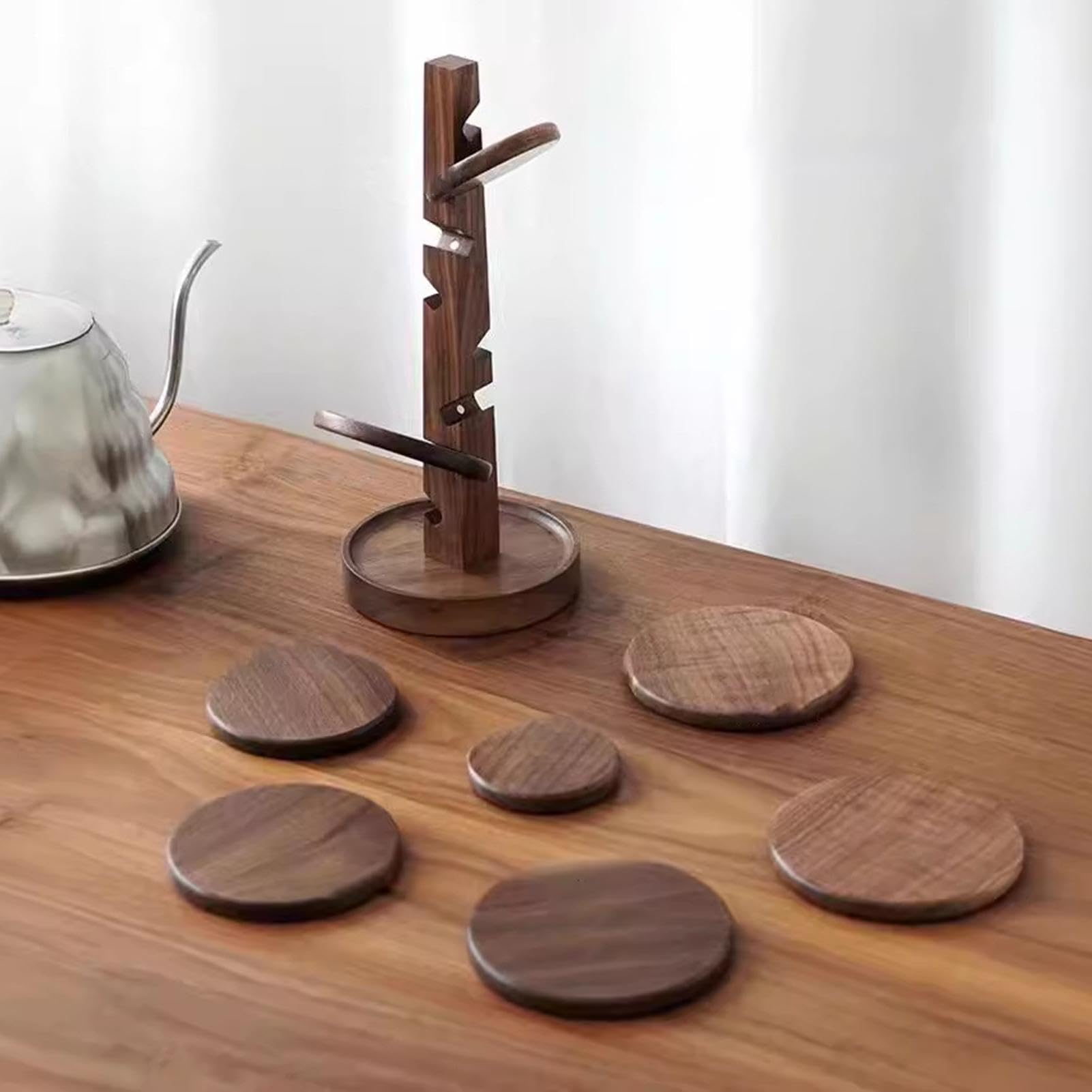 Set de Dessous-de-plat en Forme d'Arbre 8 Pièces Sous Verre avec Support | Sous Verre pour Boissons pour Cuisine Table Comptoir Salle à Manger Salon Plats Chauds Casserole Poêle Bol Théière