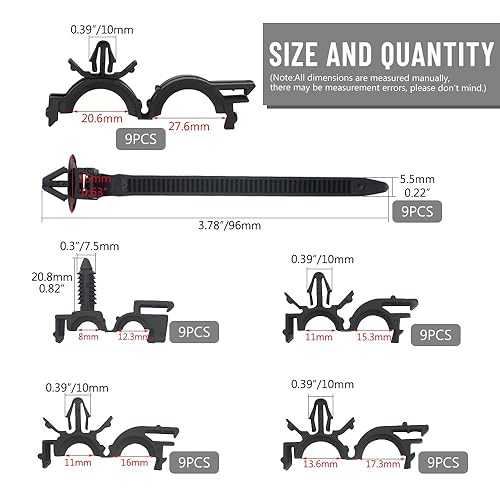 Miniatura 2 de WMYCONGCONG 54 piezas de clips de enrutamiento para telar de alambre de automóvil, clips de repuesto para arnés de cables de automóvil, clips de