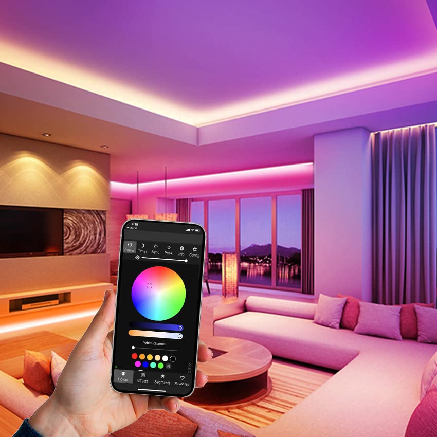 Strisce LED intelligenti 7,5 m, strisce led compatibili Alexa, luci led smart 24 W, strisce led wifi, strisce led RGB con telecomando e controllo vocale