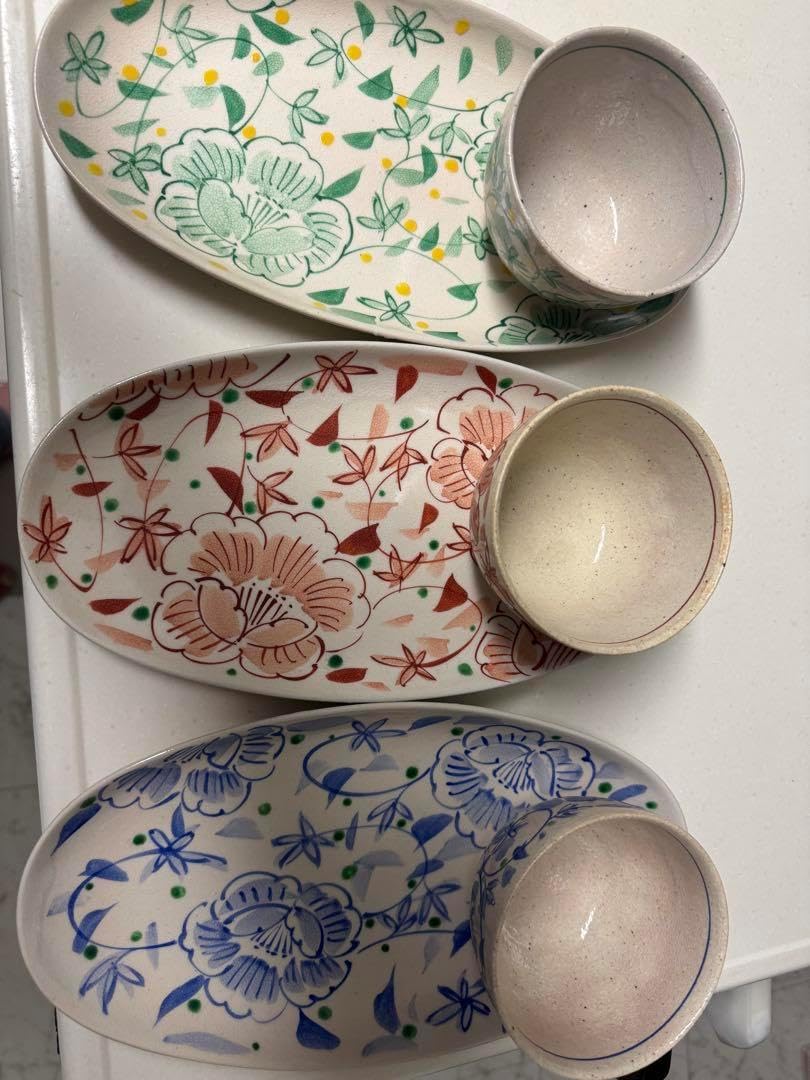 栗原はるみ 花唐草楕円皿 飯碗セット 6点セット すてきレシピ 26号冬 赤 青 緑